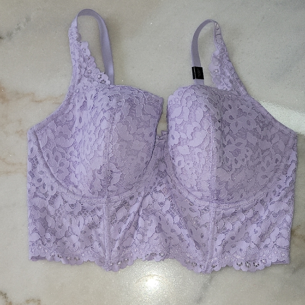 Lace Underwire Bra in Lavender